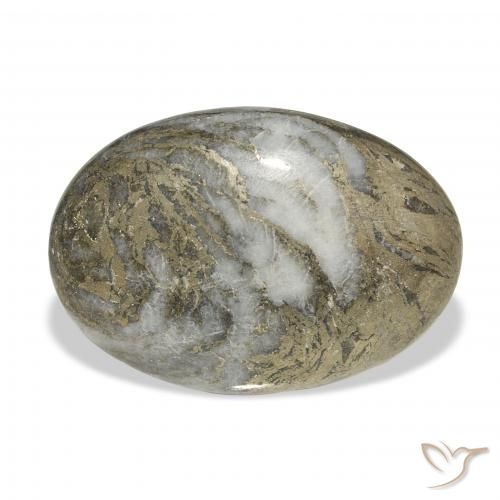 22.73ct 자연스러운 다색 Feather Pyrite, 타원형, 불투명체