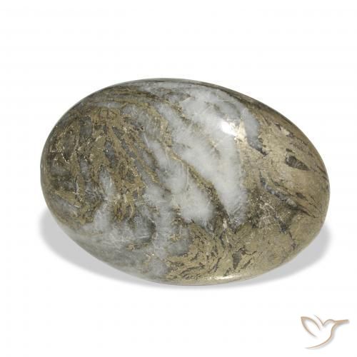 22.73캐럿 천연 다색 Feather Pyrite, 타원형, 불투명체