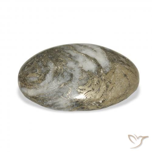 22.73캐럿 천연 다색 Feather Pyrite, 타원형, 불투명체
