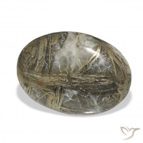 23.16캐럿 천연 다색 Feather Pyrite, 타원형, 불투명체