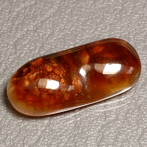 14.63캐럿 천연 멀티컬러 파이어 아게이트, 투명한, 25.6×11.1 mm, 투명/반투명
