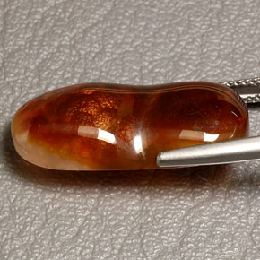 14.63캐럿 천연 멀티컬러 파이어 아게이트, 투명한, 25.6×11.1 mm, 투명/반투명
