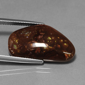 12.36캐럿 천연 멀티컬러 파이어 아게이트, 멋진 모양, 23.7×13.3 mm, 불투명체