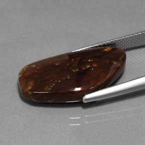 12.36캐럿 천연 멀티컬러 파이어 아게이트, 멋진 모양, 23.7×13.3 mm, 불투명체