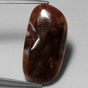 11.99캐럿 천연 멀티컬러 파이어 아게이트, 투명한, 24.7×12.8 mm, 투명/반투명