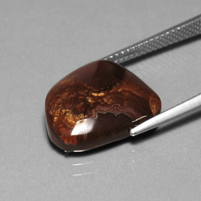 7.31캐럿 천연 멀티컬러 파이어 아게이트, 투명한, 15.8×13.1 mm, 투명/반투명