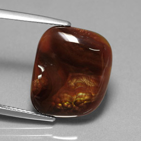 9.24캐럿 천연 멀티컬러 파이어 아게이트, 투명한, 17.2×14.3 mm, 투명/반투명