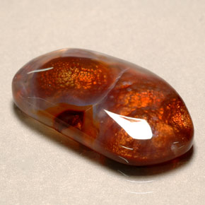 13.43캐럿 천연 멀티컬러 파이어 아게이트, 투명한, 24.6×14.1 mm, 투명/반투명