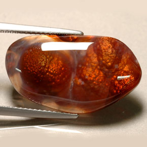 13.43캐럿 천연 멀티컬러 파이어 아게이트, 투명한, 24.6×14.1 mm, 투명/반투명