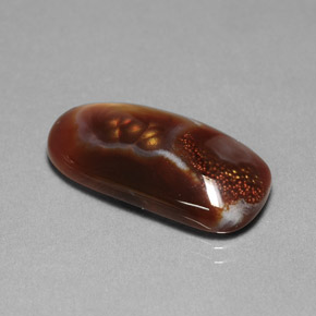10.85캐럿 천연 멀티컬러 파이어 아게이트, 투명한, 23.4×11.8 mm, 투명/반투명
