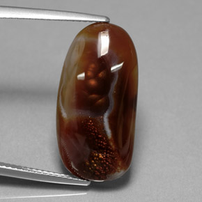 10.85캐럿 천연 멀티컬러 파이어 아게이트, 투명한, 23.4×11.8 mm, 투명/반투명