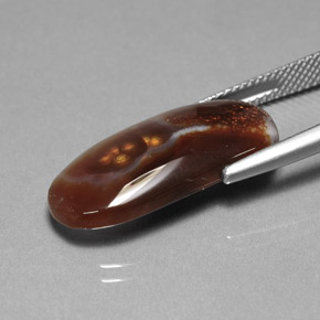 10.85캐럿 천연 멀티컬러 파이어 아게이트, 투명한, 23.4×11.8 mm, 투명/반투명