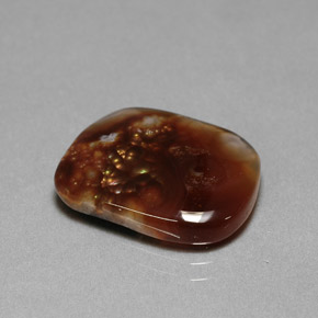 8.03캐럿 천연 멀티컬러 파이어 아게이트, 투명한, 17.2×13.1 mm, 투명/반투명