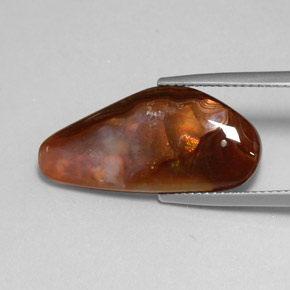 8.55캐럿 천연 멀티컬러 파이어 아게이트, 투명한, 23.8×11.4 mm, 투명/반투명