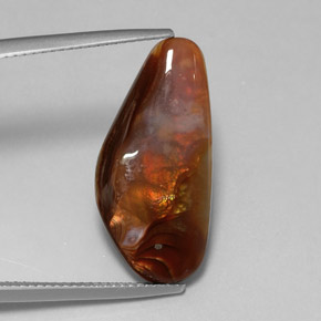 8.55캐럿 천연 멀티컬러 파이어 아게이트, 투명한, 23.8×11.4 mm, 투명/반투명