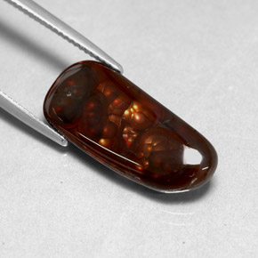 7.49캐럿 천연 멀티컬러 파이어 아게이트, 투명한, 23×10.3 mm, 투명/반투명