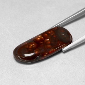 7.49캐럿 천연 멀티컬러 파이어 아게이트, 투명한, 23×10.3 mm, 투명/반투명