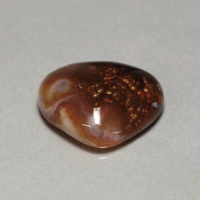 7.46캐럿 천연 멀티컬러 파이어 아게이트, 투명한, 14.3×13.6 mm, 투명/반투명