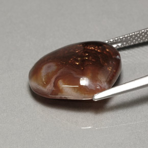 7.46캐럿 천연 멀티컬러 파이어 아게이트, 투명한, 14.3×13.6 mm, 투명/반투명