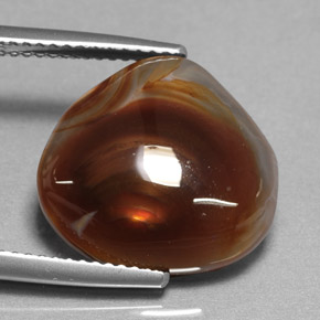 8.20캐럿 천연 멀티컬러 파이어 아게이트, 투명한, 15.5×14.6 mm, 투명/반투명