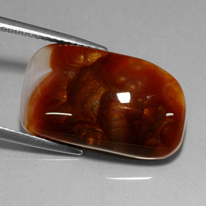 11.41캐럿 천연 멀티컬러 파이어 아게이트, 투명한, 20.4×12.5 mm, 투명/반투명