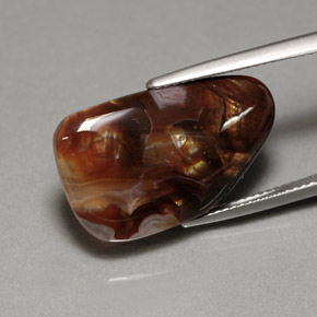 11.86캐럿 천연 멀티컬러 파이어 아게이트, 투명한, 22.7×13.8 mm, 투명/반투명