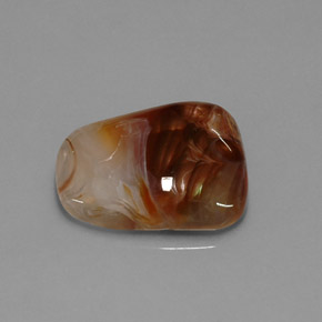 7.31캐럿 천연 멀티컬러 파이어 아게이트, 투명한, 15.7×12.5 mm, 투명/반투명