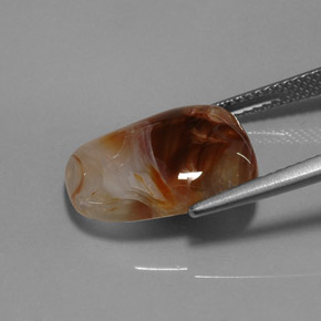 7.31캐럿 천연 멀티컬러 파이어 아게이트, 투명한, 15.7×12.5 mm, 투명/반투명