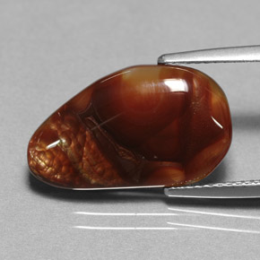 6.18캐럿 천연 멀티컬러 파이어 아게이트, 투명한, 19×11.3 mm, 투명/반투명