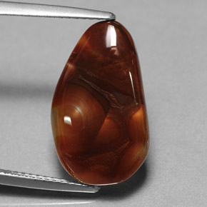 6.18캐럿 천연 멀티컬러 파이어 아게이트, 투명한, 19×11.3 mm, 투명/반투명