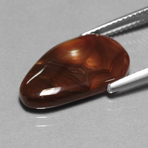 6.18캐럿 천연 멀티컬러 파이어 아게이트, 투명한, 19×11.3 mm, 투명/반투명