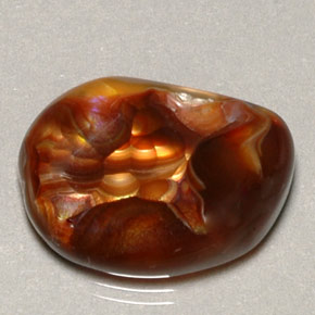 9.10캐럿 천연 멀티컬러 파이어 아게이트, 투명한, 18.4×13.9 mm, 투명/반투명