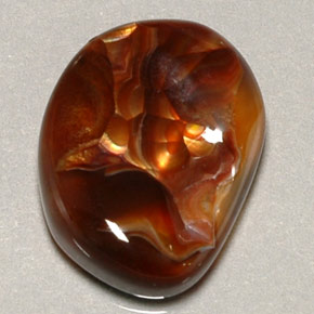 9.10캐럿 천연 멀티컬러 파이어 아게이트, 투명한, 18.4×13.9 mm, 투명/반투명