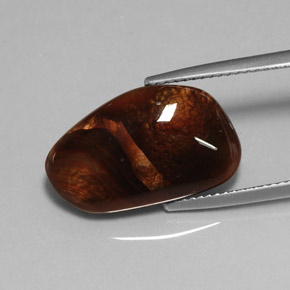 8.12캐럿 천연 멀티컬러 파이어 아게이트, 투명한, 19.4×11.7 mm, 투명/반투명
