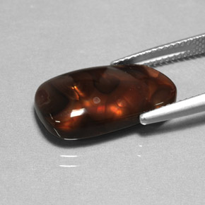 7.01캐럿 천연 멀티컬러 파이어 아게이트, 투명한, 18.6×10.5 mm, 투명/반투명