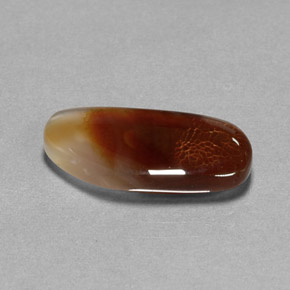 6.66캐럿 천연 멀티컬러 파이어 아게이트, 투명한, 19.7×9.6 mm, 투명/반투명