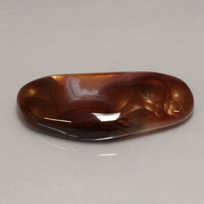 7.56캐럿 천연 멀티컬러 파이어 아게이트, 투명한, 22.1×10.3 mm, 투명/반투명