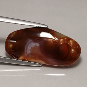 7.56캐럿 천연 멀티컬러 파이어 아게이트, 투명한, 22.1×10.3 mm, 투명/반투명