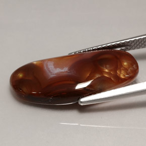 7.56캐럿 천연 멀티컬러 파이어 아게이트, 투명한, 22.1×10.3 mm, 투명/반투명