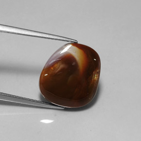 7.61캐럿 천연 멀티컬러 파이어 아게이트, 투명한, 15.4×14 mm, 투명/반투명