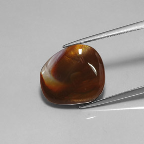 7.61캐럿 천연 멀티컬러 파이어 아게이트, 투명한, 15.4×14 mm, 투명/반투명