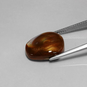 7.61캐럿 천연 멀티컬러 파이어 아게이트, 투명한, 15.4×14 mm, 투명/반투명