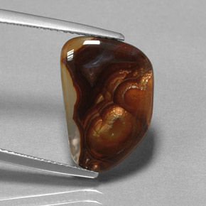 5.78캐럿 천연 멀티컬러 파이어 아게이트, 투명한, 16.9×11.7 mm, 투명/반투명