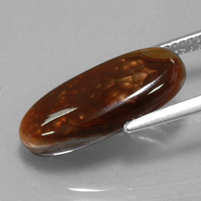 4.87캐럿 천연 멀티컬러 파이어 아게이트, 투명한, 18×8.7 mm, 투명/반투명