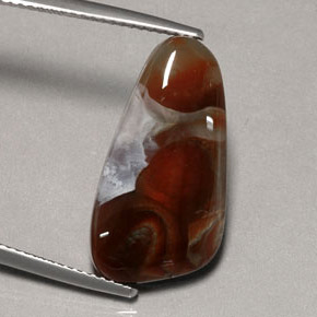 8.86캐럿 천연 멀티컬러 파이어 아게이트, 투명한, 22×11.5 mm, 투명/반투명