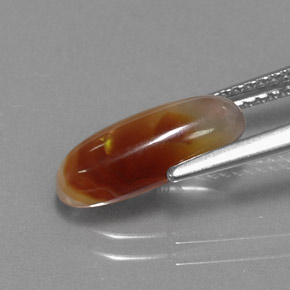 2.00캐럿 천연 멀티컬러 파이어 아게이트, 투명한, 13×5.8 mm, 투명/반투명