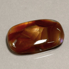 4.84캐럿 천연 멀티컬러 파이어 아게이트, 투명한, 17.1×11.1 mm, 투명/반투명