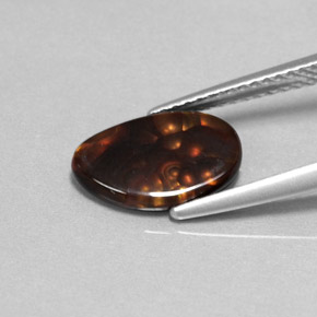 1.76캐럿 천연 멀티컬러 파이어 아게이트, 멋진 모양, 11.5×7.5 mm, 불투명체