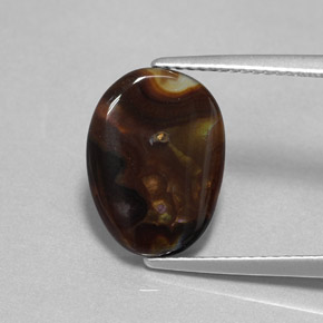 3.13캐럿 천연 멀티컬러 파이어 아게이트, 멋진 모양, 13.7×10.2 mm, 불투명체