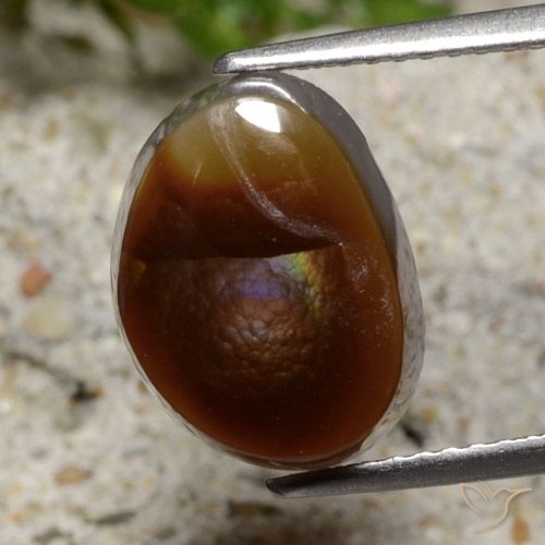 4.44ct 자연스러운 다색 파이어 마노, 팬시한, 투명한